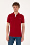Men's Slim Fit Polo Neck Claret Red Basic T-Shirt 50310669-Vr014