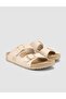Beige Women's Slippers with Buckle Detail - 2
