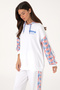 Women's White Modal Blend Hooded Sweatshirt 50300694-Vr013 - 3
