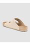 Beige Women's Slippers with Buckle Detail - 5