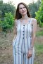 Hand-Woven Striped Jumpsuit Linen-Cotton - Natural - 3