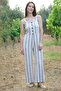 Hand-Woven Striped Jumpsuit Linen-Cotton - Natural - 2