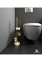 Antique Gold Toilet Paper Holder Toilet Brush and Towel Holder Complete Set with Stand Brass Material - 2
