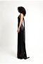 Pearl Grace -Halter -Backless Gown with Pearl Strap (White/Black ) - 3