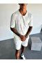 Oversize Perforated White Knitwear Tshirt - 3