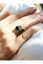 Natural Stone Onyx Natural Stone Adjustable Ancient Women's Ring Euy68O - 2