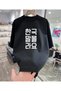 qubo Unisex Oversized Printed Cotton Crew Neck Short Sleeve BLACK T-shirt