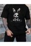 qubo Unisex Oversized Printed Cotton Crew Neck Short Sleeve BLACK T-shirt