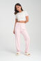 Women's Pink White Striped Pajama Bottoms Home Wear - 6