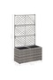 Trellis Raised Bed with 2 Pots 58x30x107 cm Poly Rattan Grey - 3