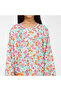 Floral Kids Jalabiya - White Printed Maxi with V-Neck and Stone Embellishments - 6