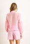 Women's Pink Collar Lace-Up Blouse with Scallop Detail Transparent Blouse Blz-19003031 - 6