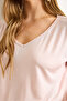 Women's Candy Pink Silver Stitching Detail V Neck Viscose Blouse Blz-19002747 - 6