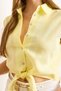 Women's Yellow Six-Tie Transparent Stripe Crop Shirt Gml-19001362 - 5