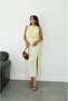 Yellow Dress with Gather Detail on Top - 2