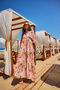 Women's Mixed Floral Pattern Dress Cream - 4