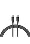 كابل شحن سريع مضفر من USB-C إلى USB-C بقوة 100 وات مع شريحة Emark، بطول 2 متر - أسود