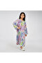 Printed Kids Jalabiya – White Maxi with Vibrant Prints, V-Neck and Full Sleeve.