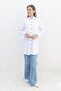 White-Sleeve Gathered Pocket Shirt - 4