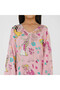 Princess Theme Kids Jalabiya – Pink Printed Maxi with Full Sleeves and Embellished V Neckline - 6