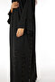 Black Crepe Embroidered Abaya - 2
