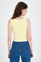 Yellow Stripe Detailed Knitted Crop Tank Top 1049 - 5