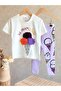 Girls Ice Cream Print T-Shirt and Leggings Set - 2 Pack Summer Set 1906L - 6