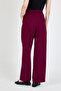 Burgundy Pleat Detailed Palazzo Trousers 4003A - 5
