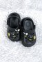 Black Teddy Bear Figured Daily Pool Beach School Nursery Girls' Slippers & Sandals - 4