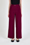 Burgundy Pleat Detailed Palazzo Trousers 4003A - 2