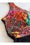 Women's Black Multi Color V-Neck Plus Size Swimsuit Hzl25S-Lc4008 - 4