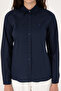 Women's Navy Blue Long Sleeve Basic Shirt 50298091-Vr033 - 6