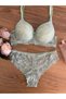 Lace Support Padded Bra Panty Set Mint Green Underwear Set Stylish Underwear - 4