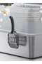 Stainless Steel Cat Litter Box with Litter Scoop Cat Toilet Cat Litter Tray High Wall Side - 5