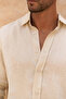 Agnola Oversize Men's Stone Linen Shirt - 8