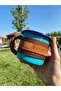 (Writing Name) Leather Covered Enamel Camping Cup / Mug / Mug - 2