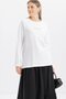White-Stain Stitch Detailed Printed T-Shirt