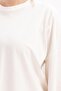 Ecru-Long Back Single Jersey T-Shirt - 4