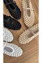 Beige Mesh Ballerinas with Bead Detail - 2
