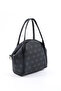 Monogram Printed Black Shk132 Faux Leather, Zippered Single Compartment, Snap Detail, Strap Hand and Cross - 2