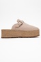 Novas Beige Suede Genuine Leather Closed Toe Straw Padding Sole Slippers - 6