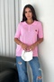 Women's Standard Size Pink Knitwear Blouse Gold Button Detailed Standard Size - 5