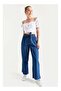 Navy Jeans With Elastic Waist - 3