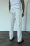 Men's Baggy Fit Loose Fit White Jogger with Elastic Waist Ke-5046 - 3