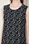 Women's Black Flowered Circle Neck Skirt Ruffle Burmick Dress - 7