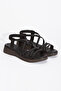 Black Women's Orthopedic Ribbed Elastic Sandals - 2