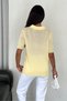 Women's Standard Size Yellow Knitwear Blouse Gold Button Detailed Standard Size - 5