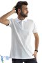 Men's Slim Fit Slim-Fitting Cotton Soft Texture Non-Curling Collar Khaki Polo Collar T-Shirt White - 3