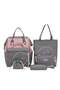 4-Piece Mum's Baby Travel Bag Set Grey and Pink