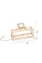 Metal Rectangular Pearl Dangle Latch Buckle Pearl Detailed Gold Gold Color Hair Clip Sat-106 - 3